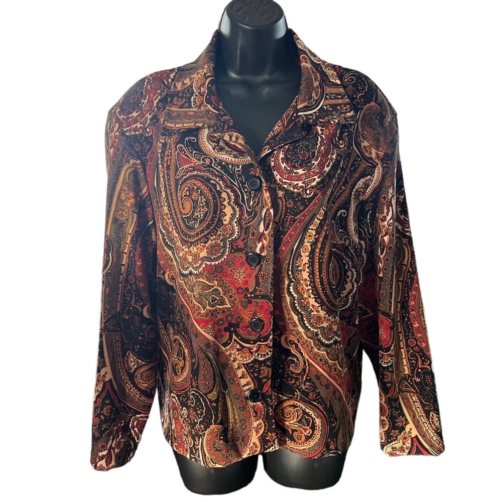 Kim Rogers Signature Petite 70’s Style Collared Button up Shirt Size XLP